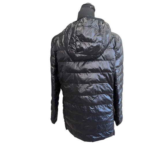 Alpine Swiss Ultra Light Down Puffer Jacket Packable Hood Black Water-Resistant - Picture 2 of 12